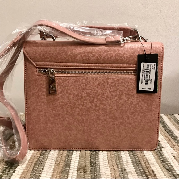PRIVATELY SOLD!!! Badgley Mishka pink vegan leather and silver metal crossbody - Picture 9 of 10